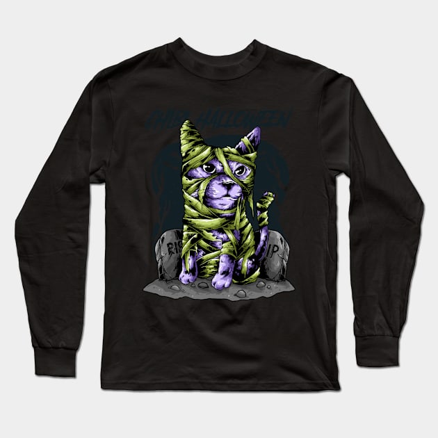 cat zombie Long Sleeve T-Shirt by FEARGOD COMPANY